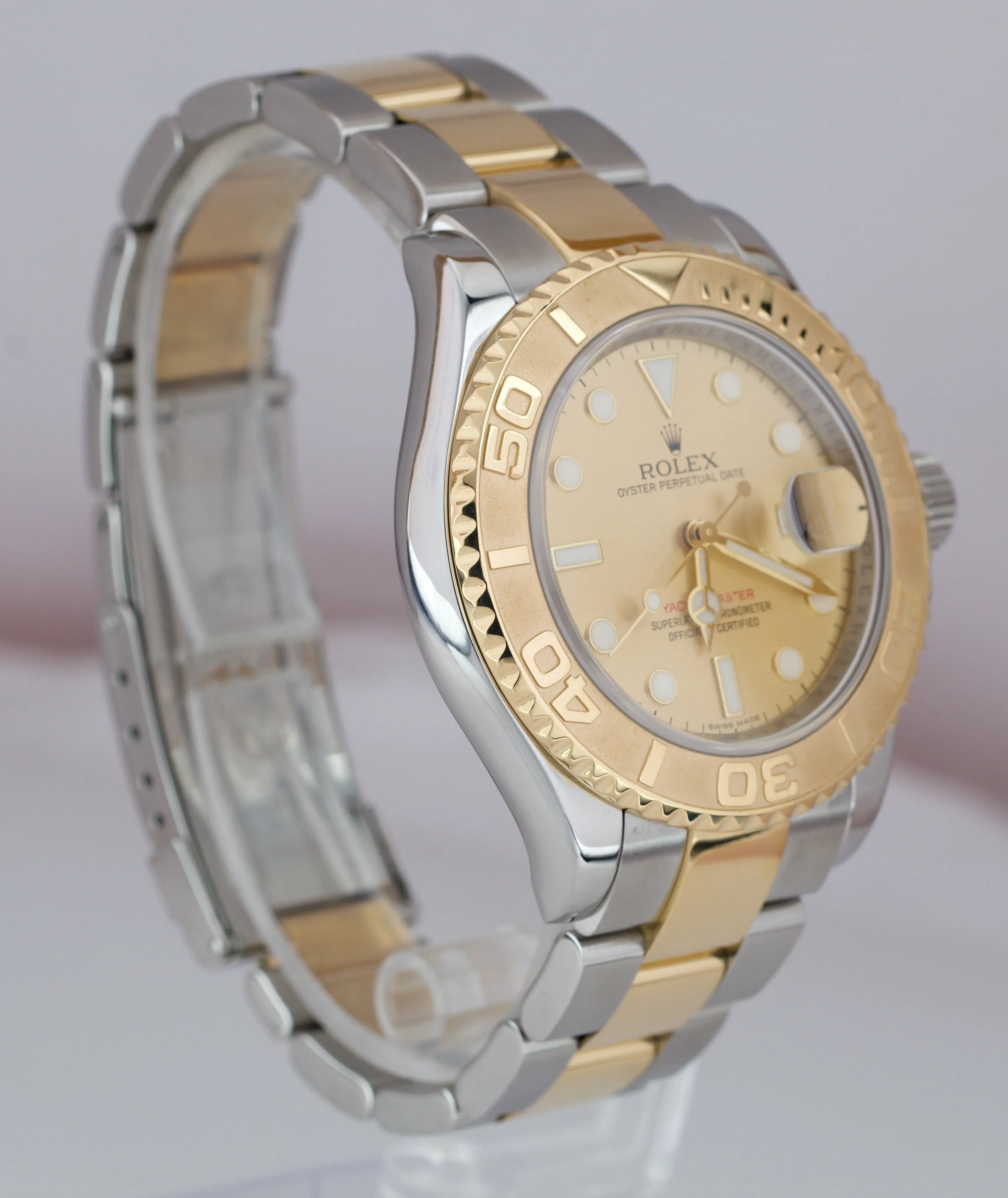 REHAUT Rolex Yacht-Master Two-Tone Gold Steel Champagne 40mm Watch 16623