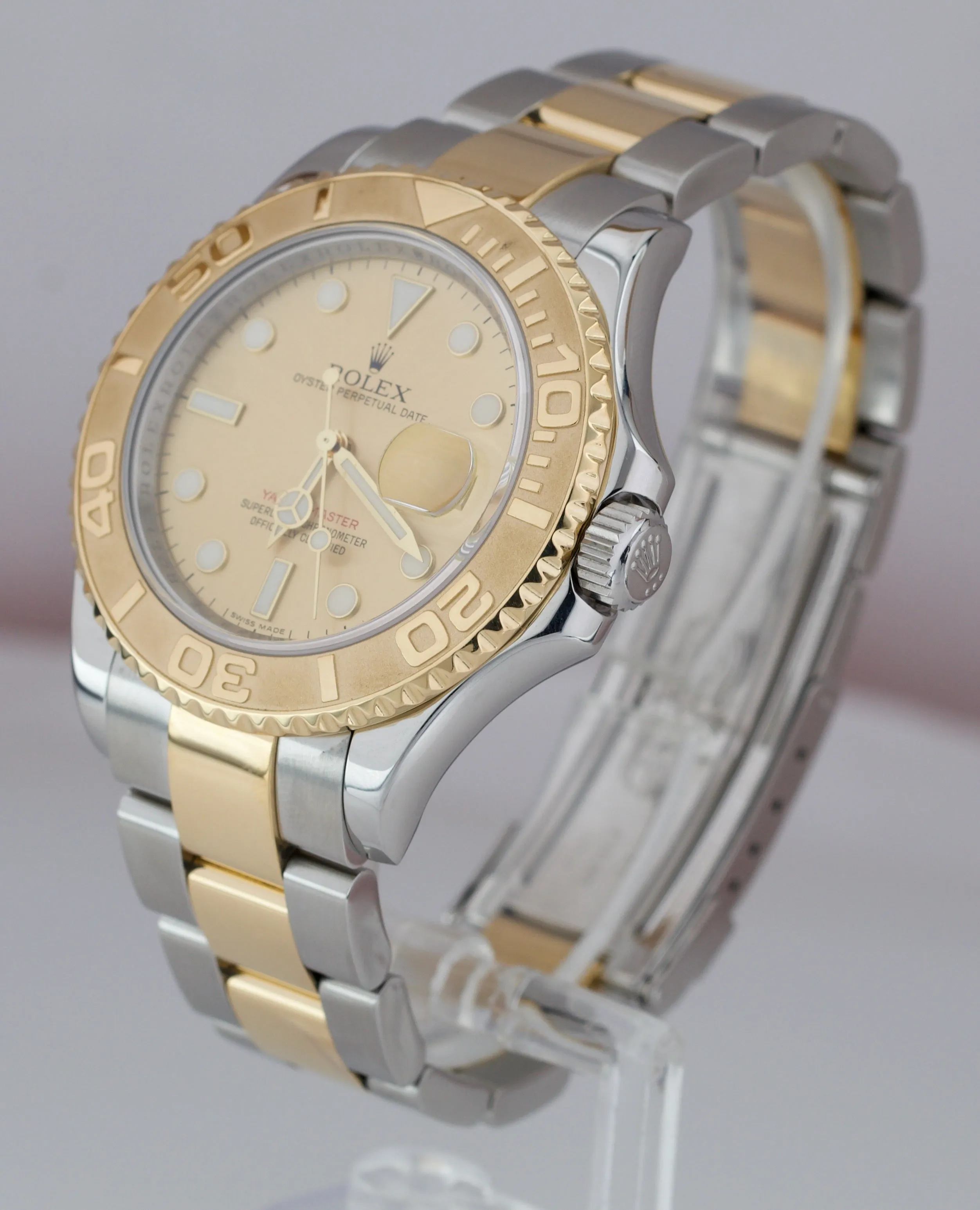 REHAUT Rolex Yacht-Master Two-Tone Gold Steel Champagne 40mm Watch 16623
