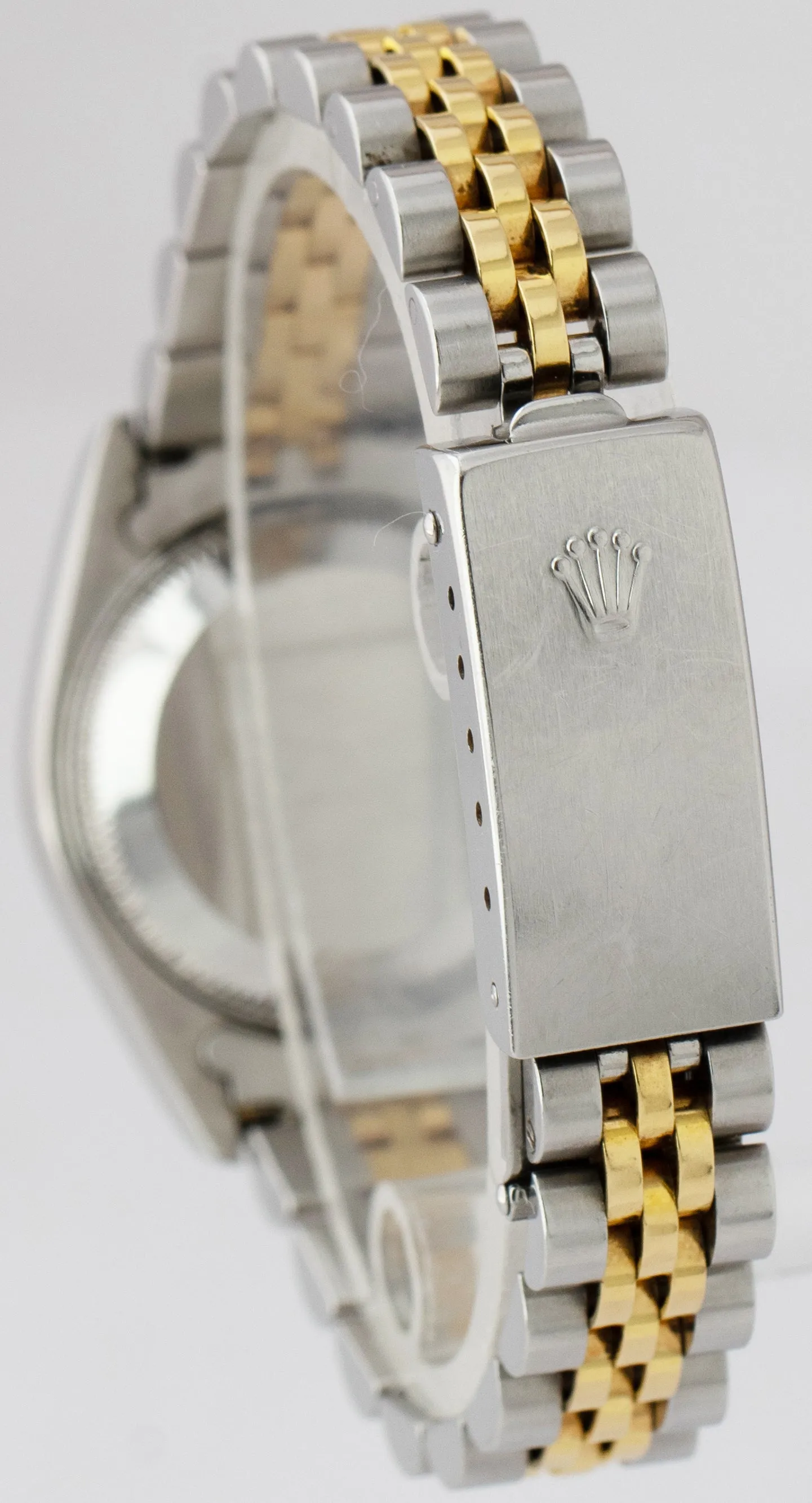 Rolex DateJust 26mm DIAMOND Champagne Two-Tone Jubilee NO-HOLES CASE Watch 79173