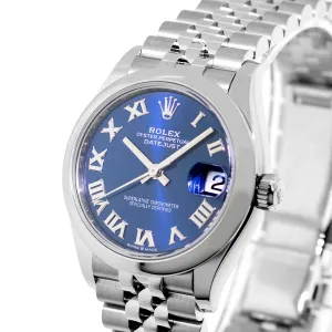 Rolex Datejust 31mm Stainless Steel Blue Roman Dial & Smooth Bezel 278240