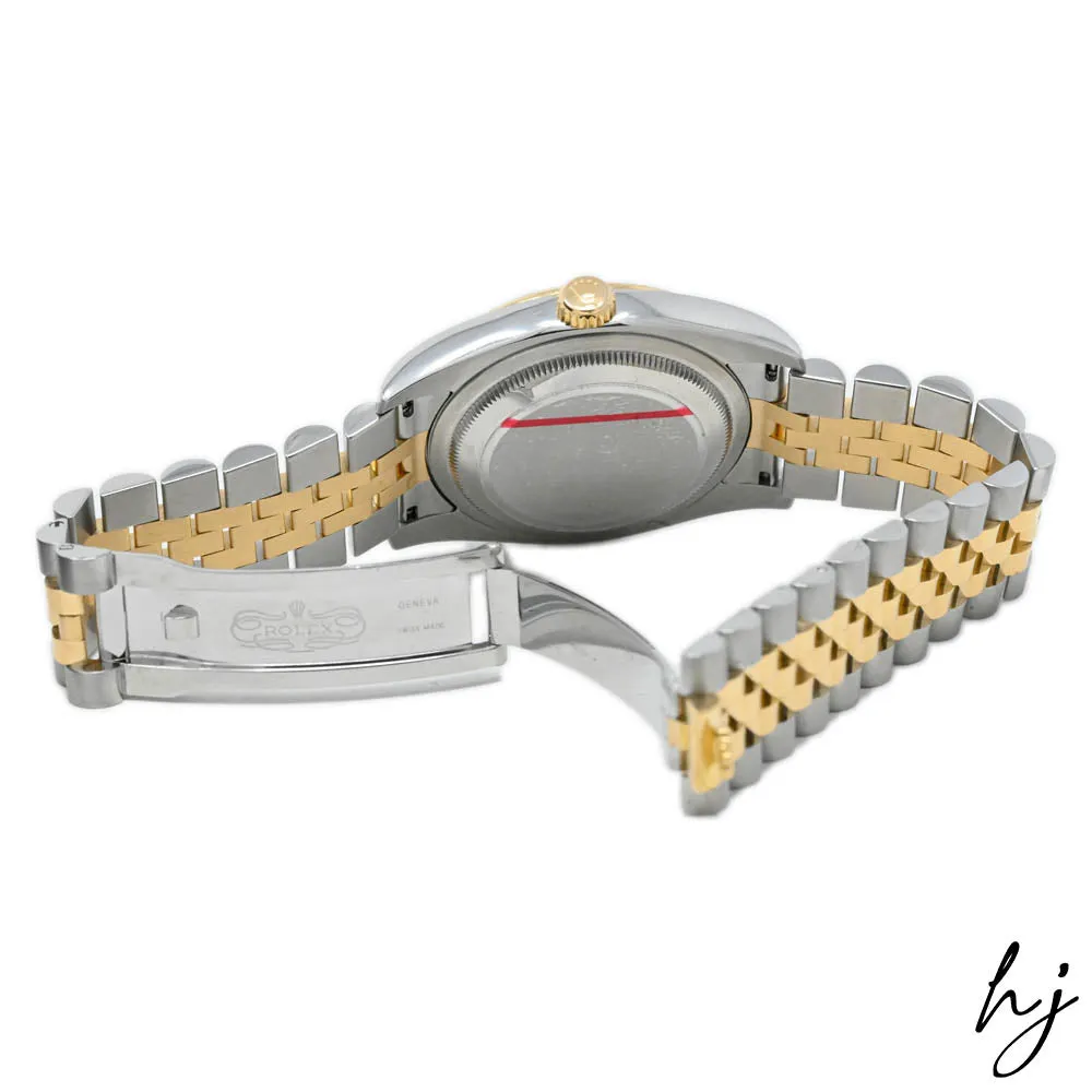 Rolex Datejust 36 18K Yellow Gold & Steel 36mm Champagne Diamond Dial Watch Reference #: 116233