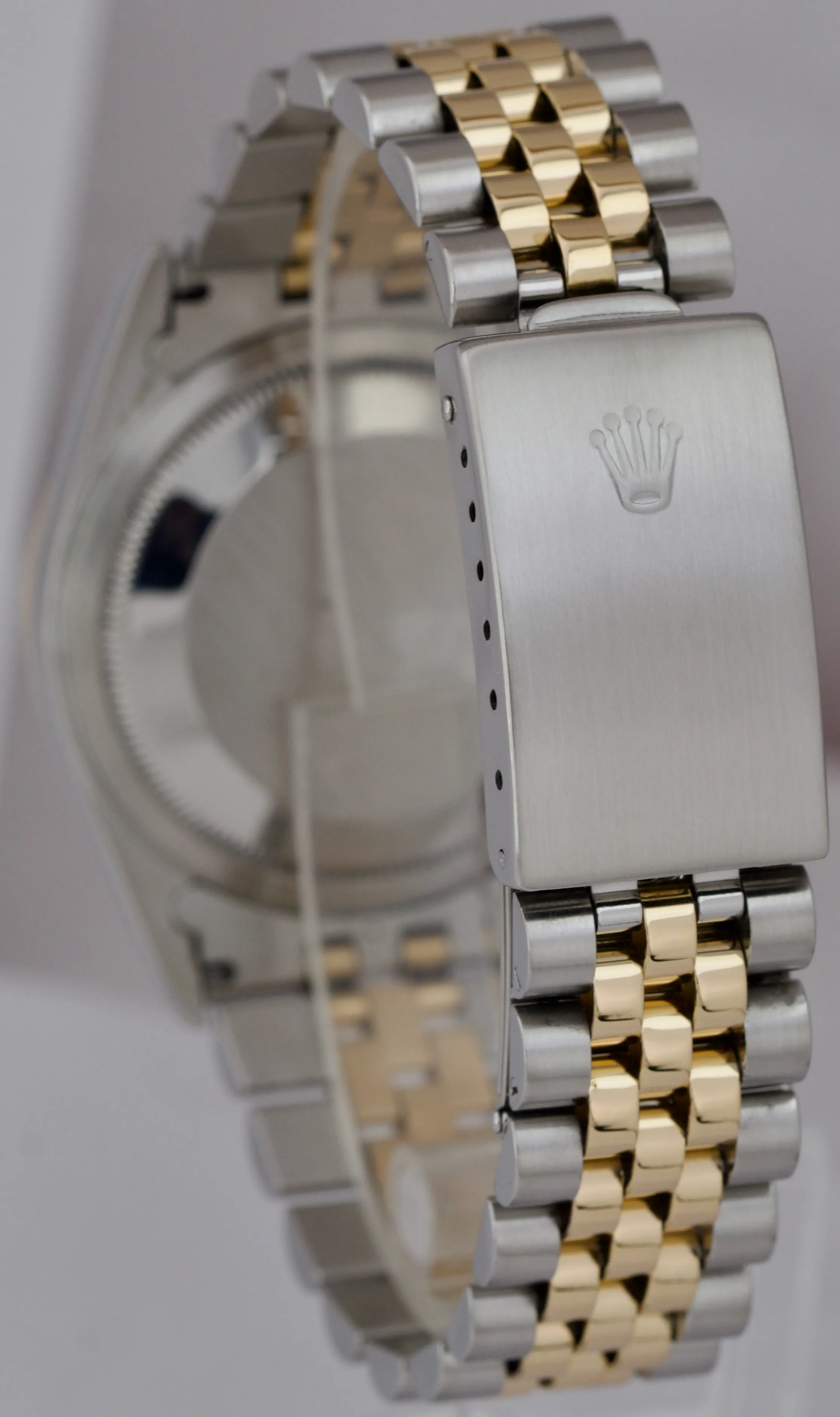 Rolex DateJust 36mm Blue Two-Tone 18K Gold NO-HOLES CASE Jubilee Watch 16233 B P