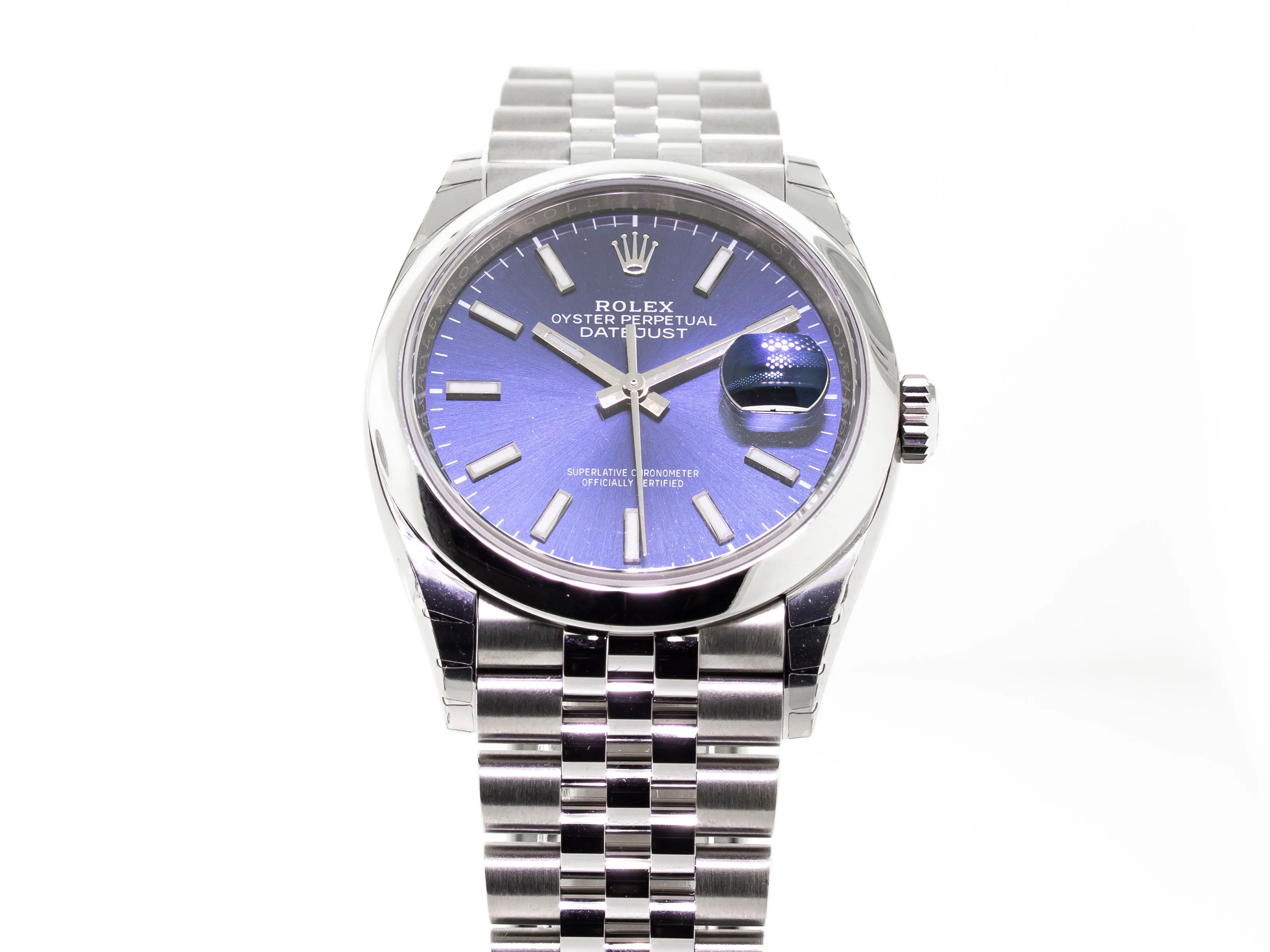 Rolex Datejust 36mm Stainless Steel Blue Index Dial & Domed Bezel 126200