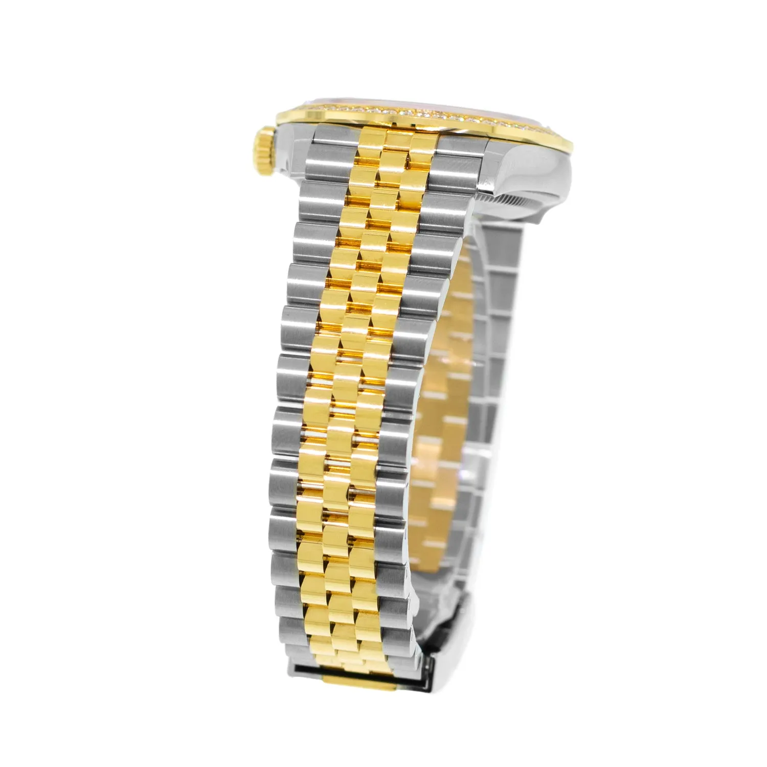 Rolex Datejust 36mm Yellow Gold & Steel Silver Roman Dial & Diamond Bezel 126283RBR