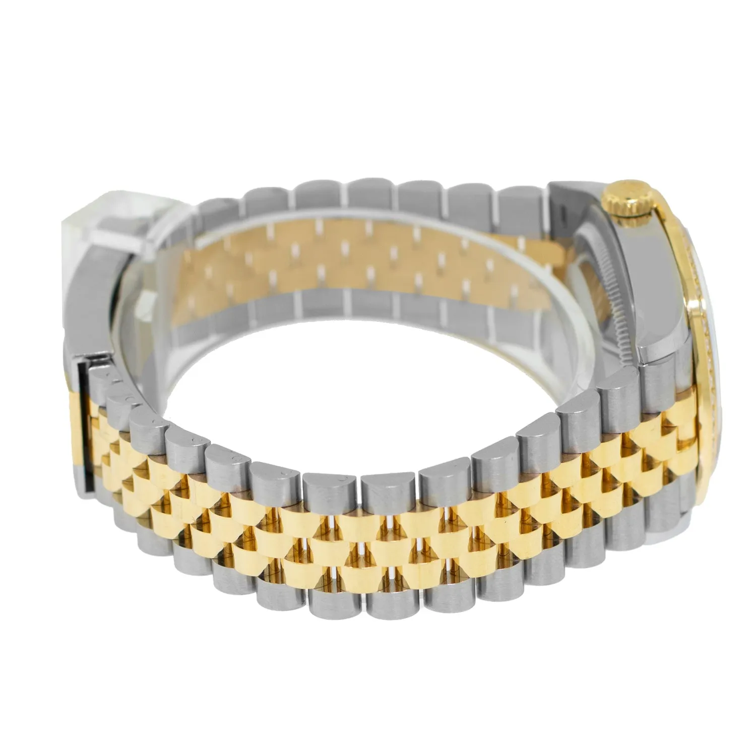 Rolex Datejust 36mm Yellow Gold & Steel Silver Roman Dial & Diamond Bezel 126283RBR