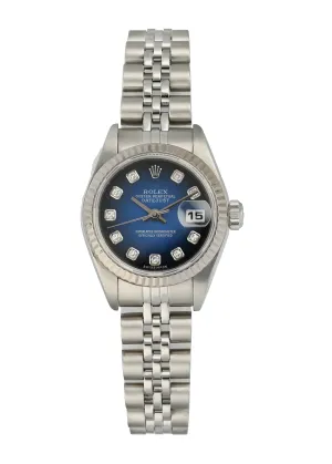 Rolex Datejust 79174 Blue Vignette Diamond Dial Box & Papers