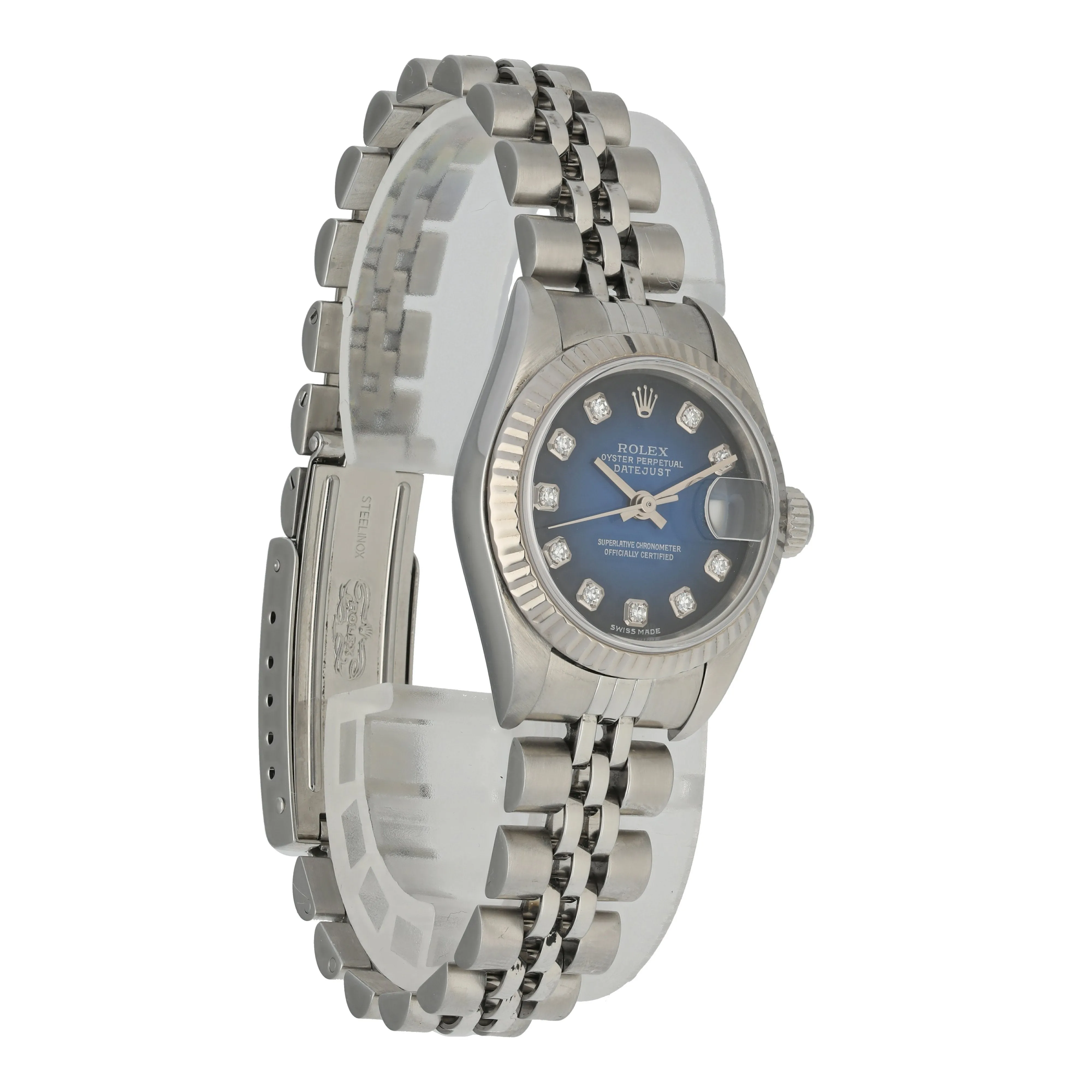 Rolex Datejust 79174 Blue Vignette Diamond Dial Box & Papers
