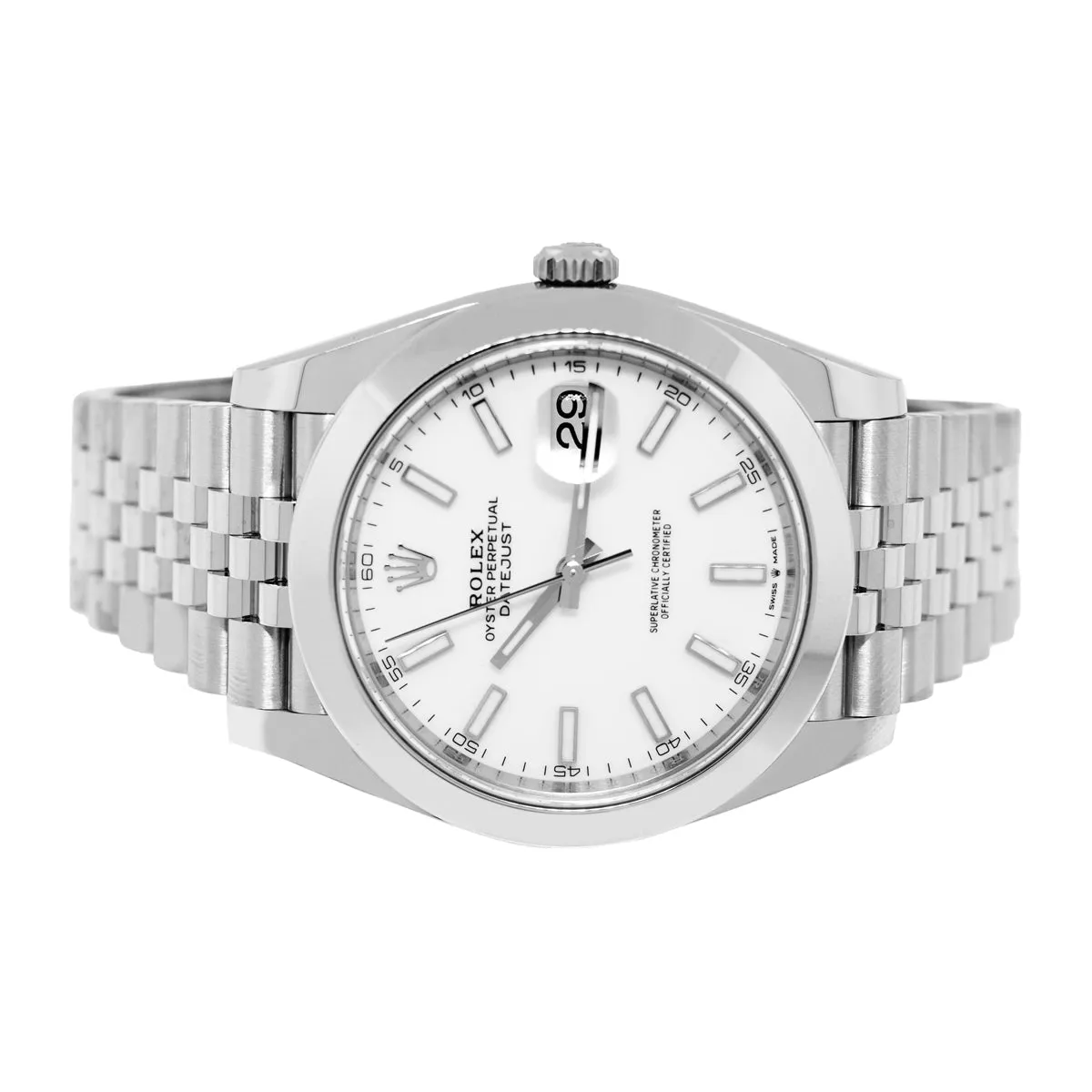 Rolex Datejust II 41mm Stainless Steel White Index Dial & Smooth Bezel 126300