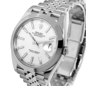 Rolex Datejust II 41mm Stainless Steel White Index Dial & Smooth Bezel 126300