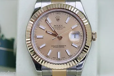 ROLEX DATEJUST II MENS TWO TONE GOLD STAINLESS STEEL 41mm 116333