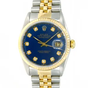 Rolex Datejust SS/18K Blue Diamond Dial