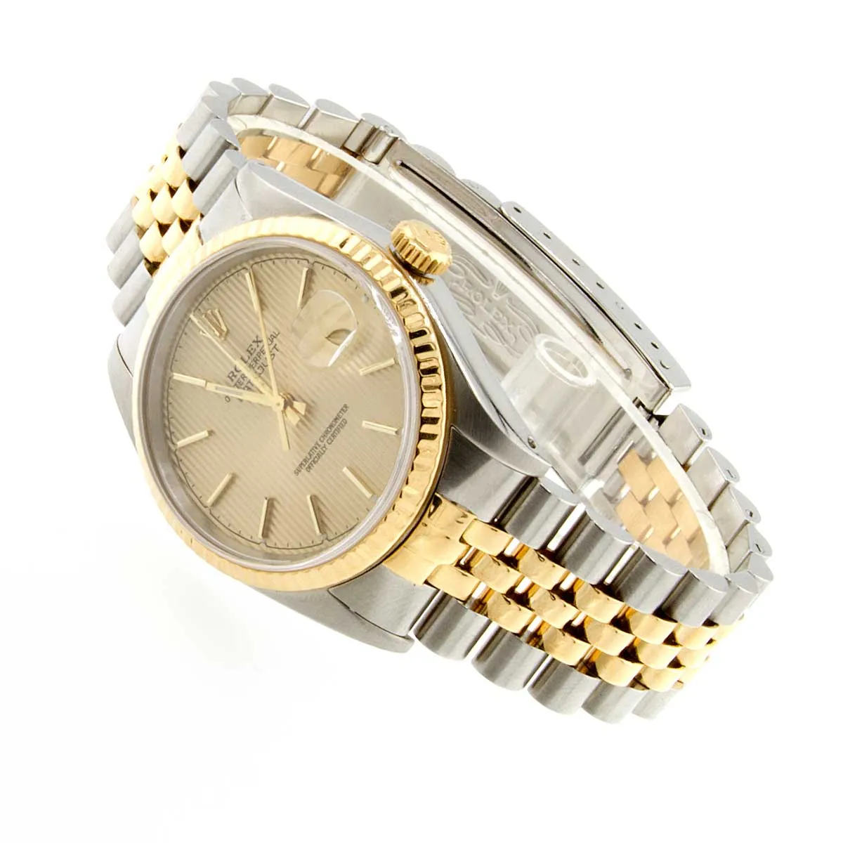 Rolex Datejust SS/18K with Champagne Tapestry Dial