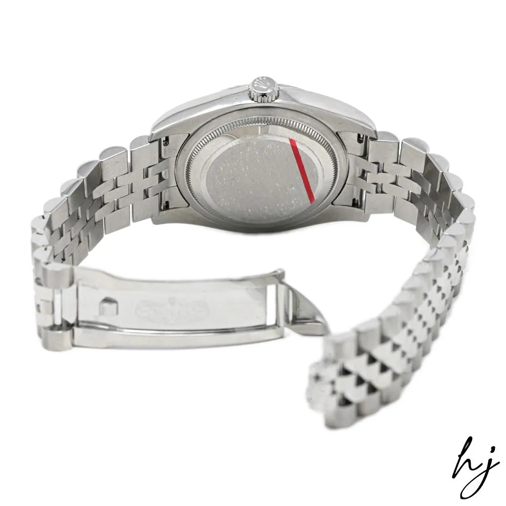 Rolex Datejust Stainless Steel 36mm Silver "Jubilee Design" Diamond Dial Watch Reference #: 116234