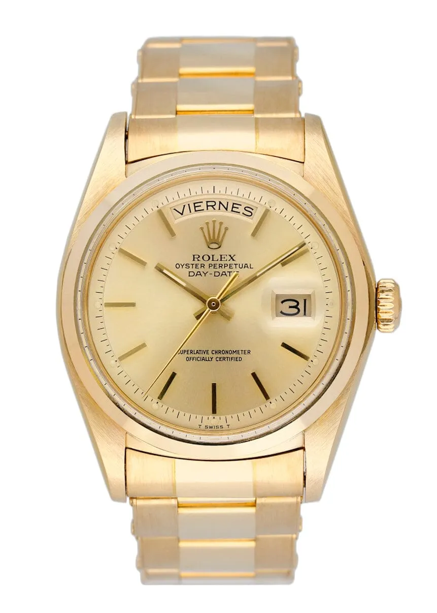 Rolex Day Date 1802 Champagne Dial Mens Watch Box Papers