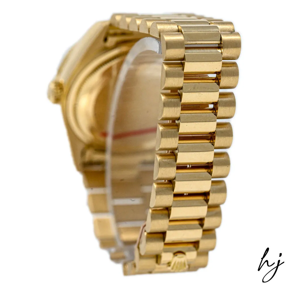 Rolex Day-Date 18K Yellow Gold 36mm Silver Diamond Dial Watch ALL FACTORY! Reference #: 18038