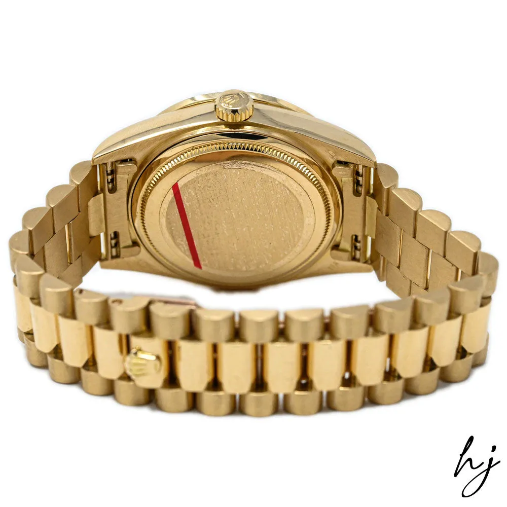 Rolex Day-Date 18K Yellow Gold 36mm Silver Diamond Dial Watch ALL FACTORY! Reference #: 18038
