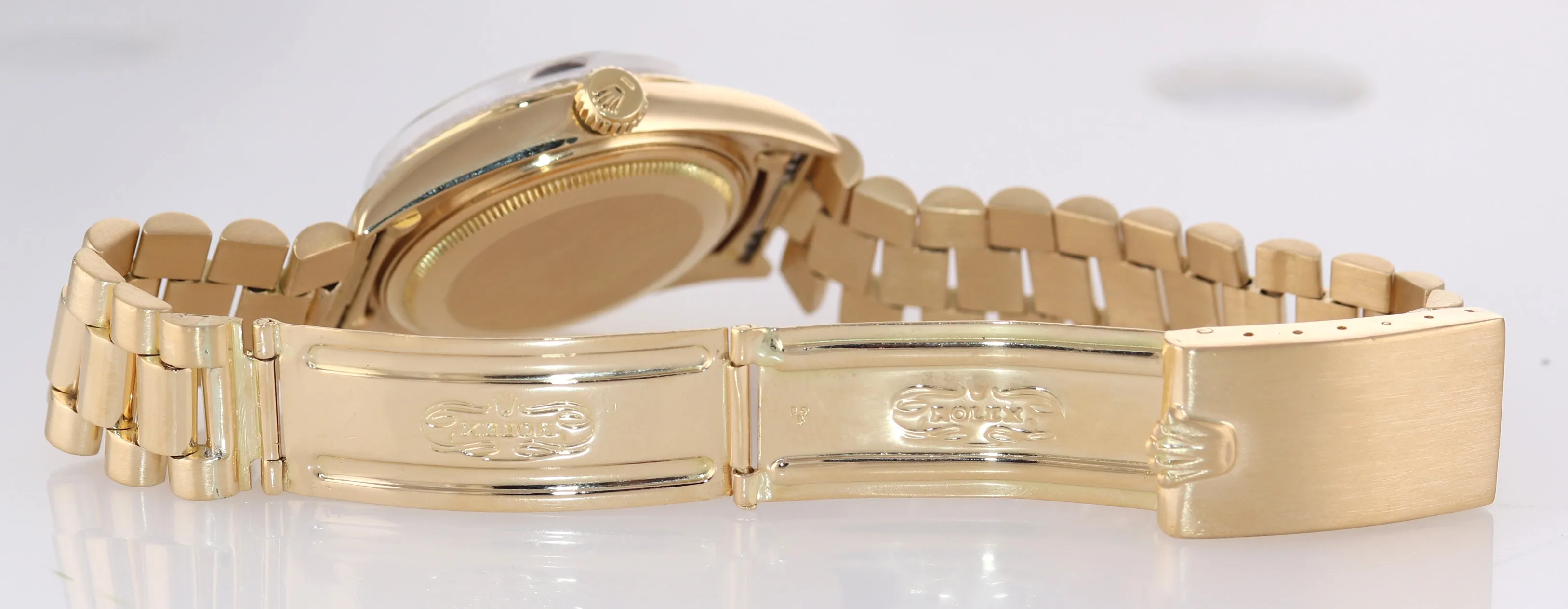 Rolex Day-Date President 1803 Brown Confetti Fluted Day Date Yellow Gold Watch
