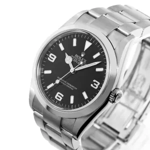 Rolex Explorer I 36mm Stainless Steel Black Dial & Smooth Bezel 114270