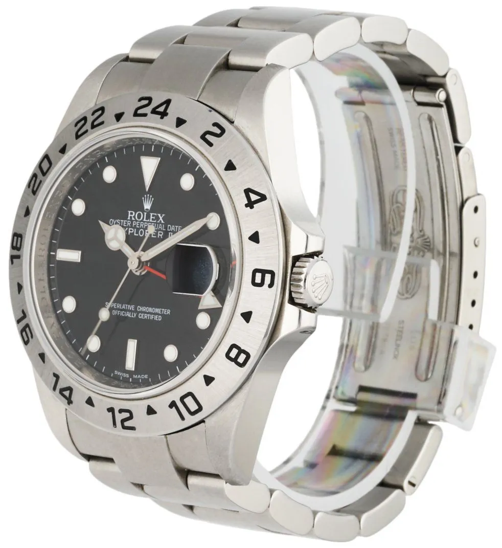 Rolex Explorer II 16570 Engraved Rehaut Men's Watch Box & Papers