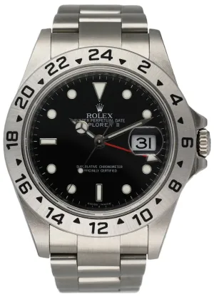 Rolex Explorer II 16570 Engraved Rehaut Men's Watch Box & Papers