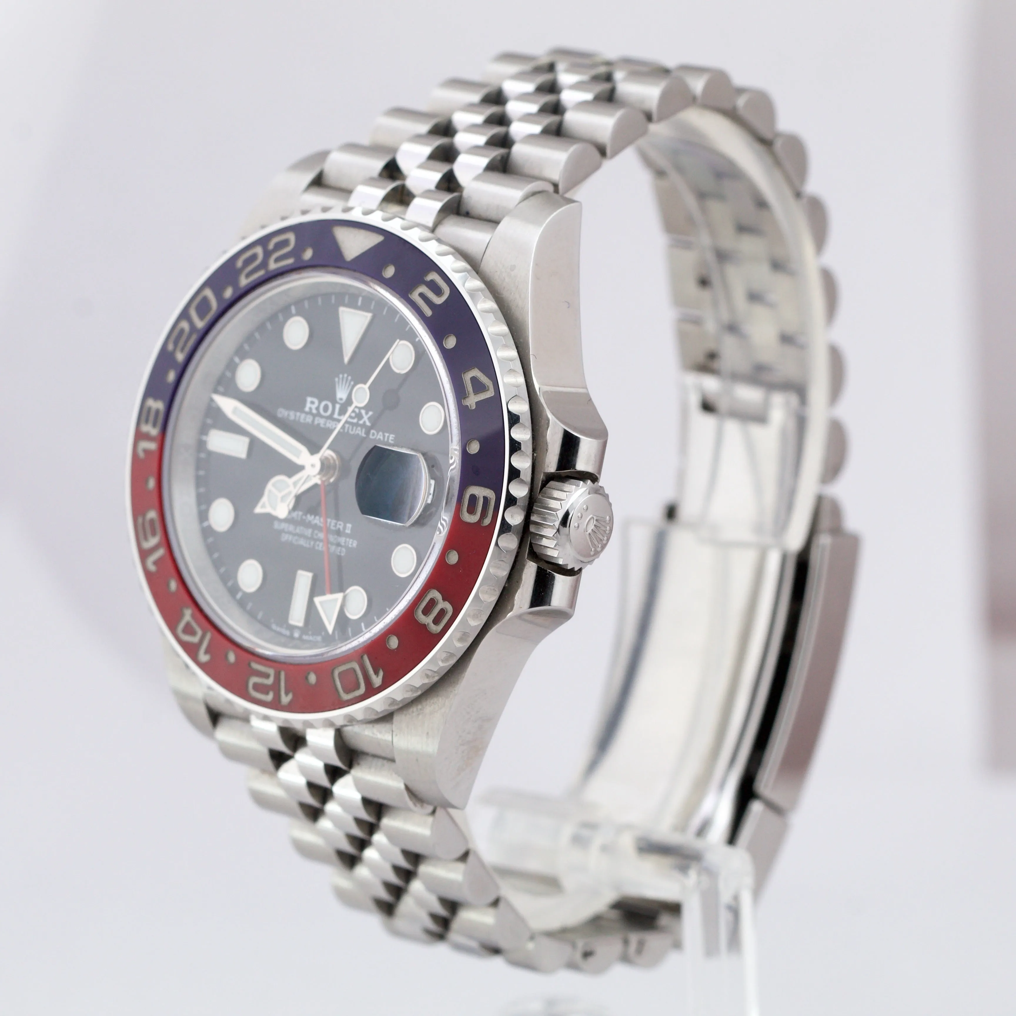 Rolex GMT-Master II PEPSI Red / Blue 40mm Jubilee Steel Watch 126710 BLRO B P
