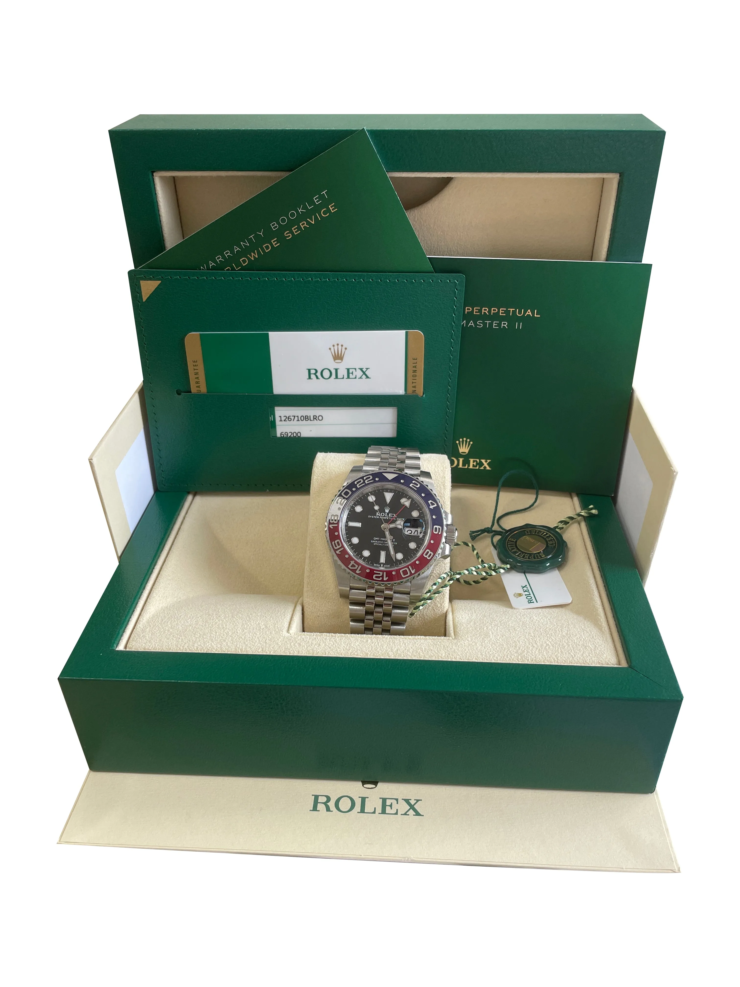 Rolex GMT-Master II PEPSI Red / Blue 40mm Jubilee Steel Watch 126710 BLRO B P