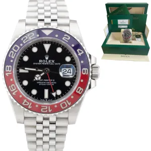 Rolex GMT-Master II PEPSI Red / Blue 40mm Jubilee Steel Watch 126710 BLRO B P