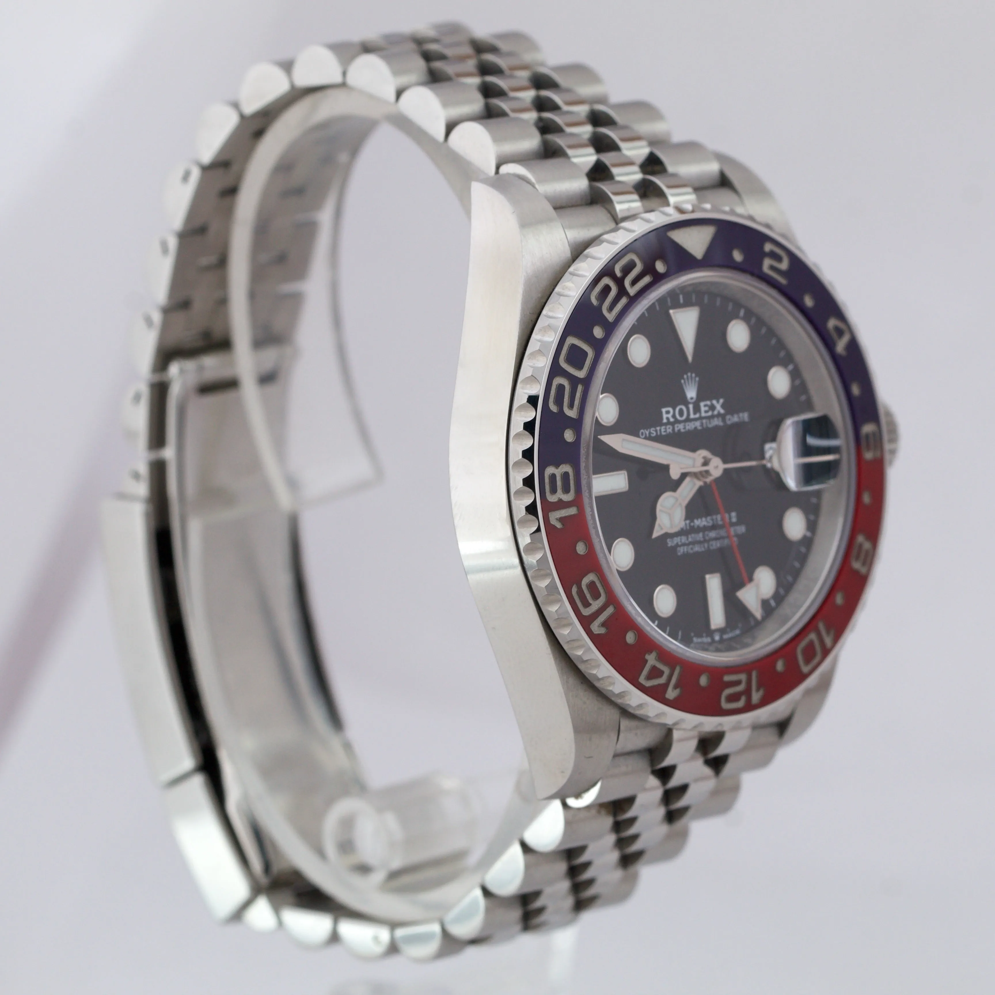 Rolex GMT-Master II PEPSI Red / Blue 40mm Jubilee Steel Watch 126710 BLRO B P