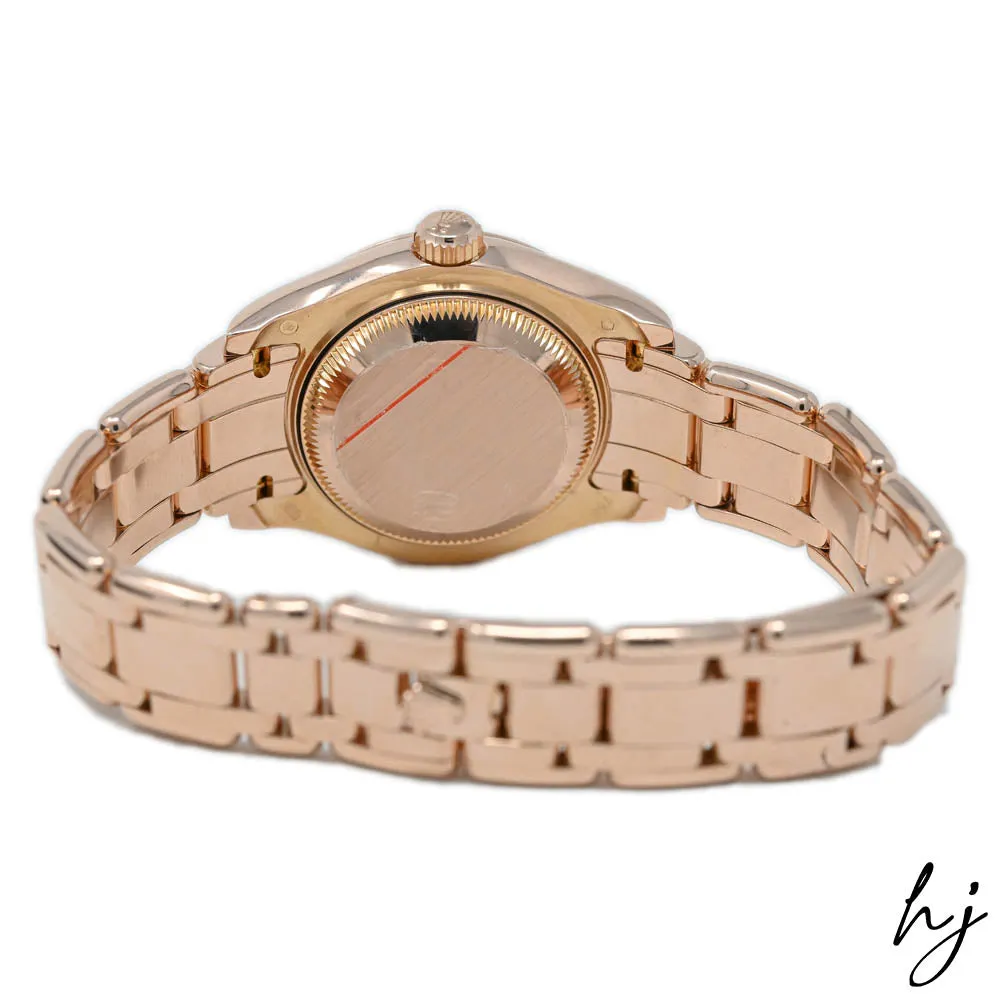 Rolex Ladies Datejust Pearlmaster 18K Rose Gold 29mm Chocolate Roman Dial Watch Reference #: 80315