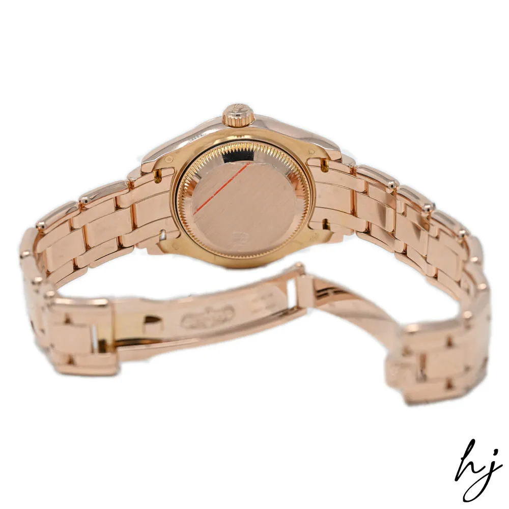 Rolex Ladies Datejust Pearlmaster 18K Rose Gold 29mm Chocolate Roman Dial Watch Reference #: 80315