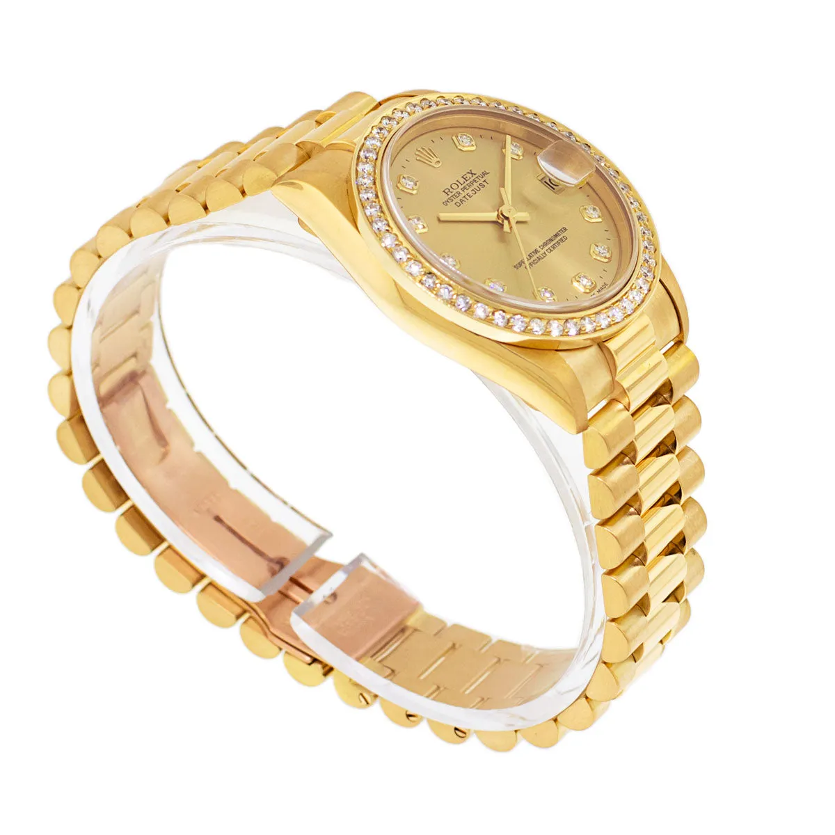 Rolex Lady-Datejust 31mm Yellow Gold Champagne Diamond Dial & Bezel 78278