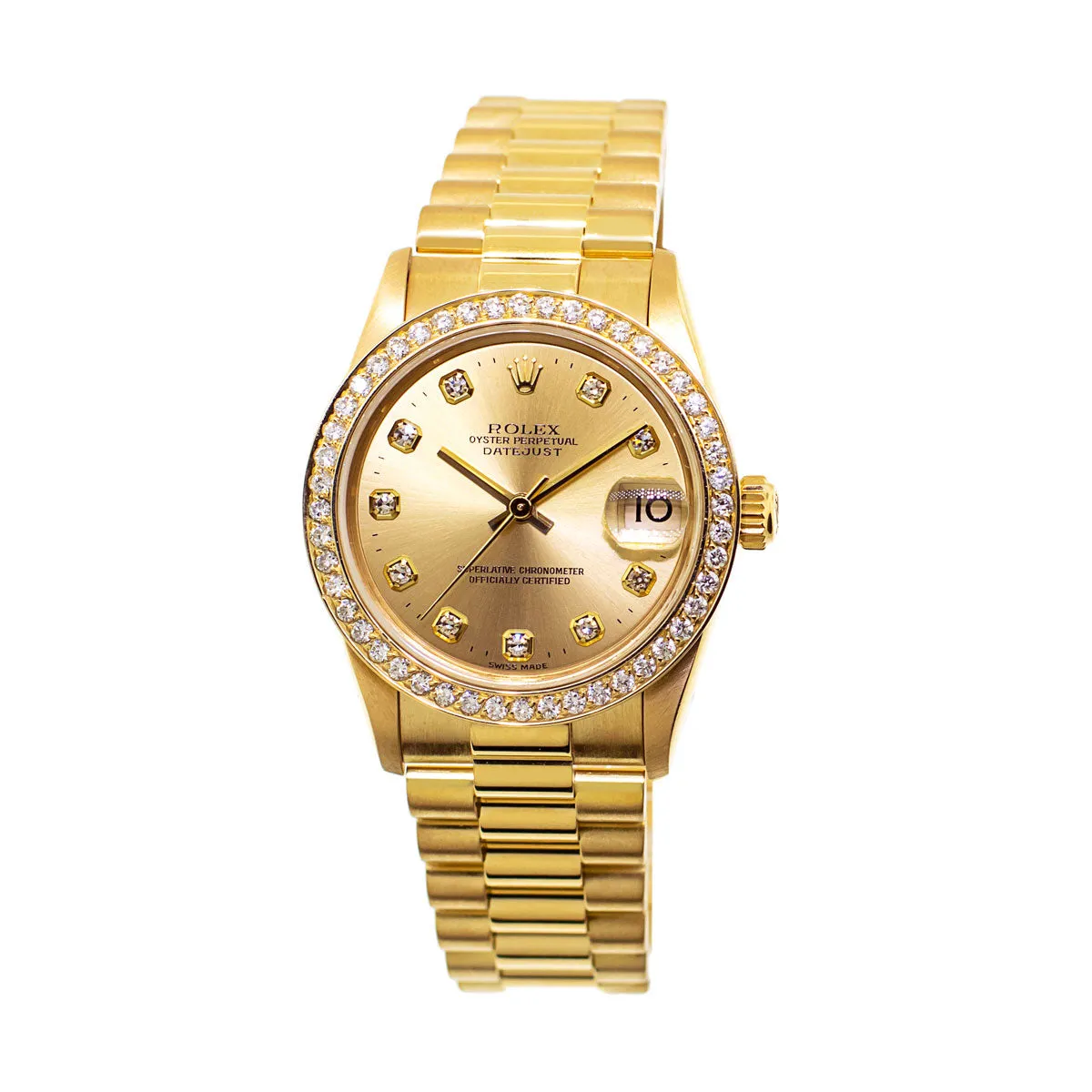 Rolex Lady-Datejust 31mm Yellow Gold Champagne Diamond Dial & Bezel 78278