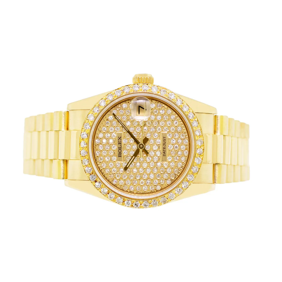 Rolex Lady-Datejust 31mm Yellow Gold Diamond Dial & Diamond Bezel 68278