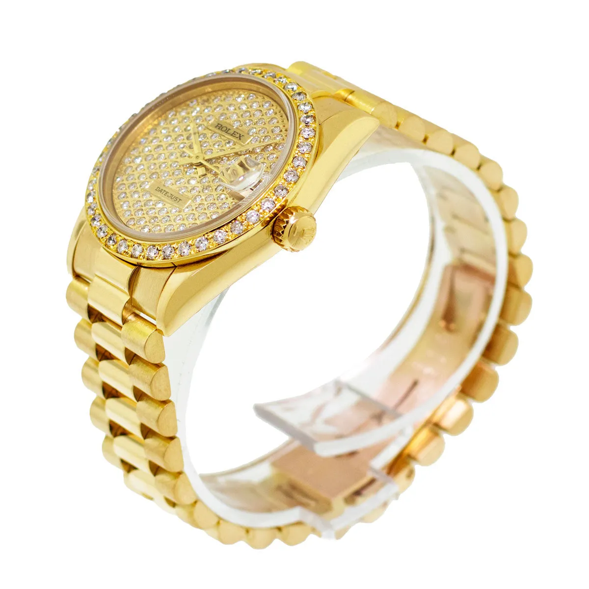 Rolex Lady-Datejust 31mm Yellow Gold Diamond Dial & Diamond Bezel 68278