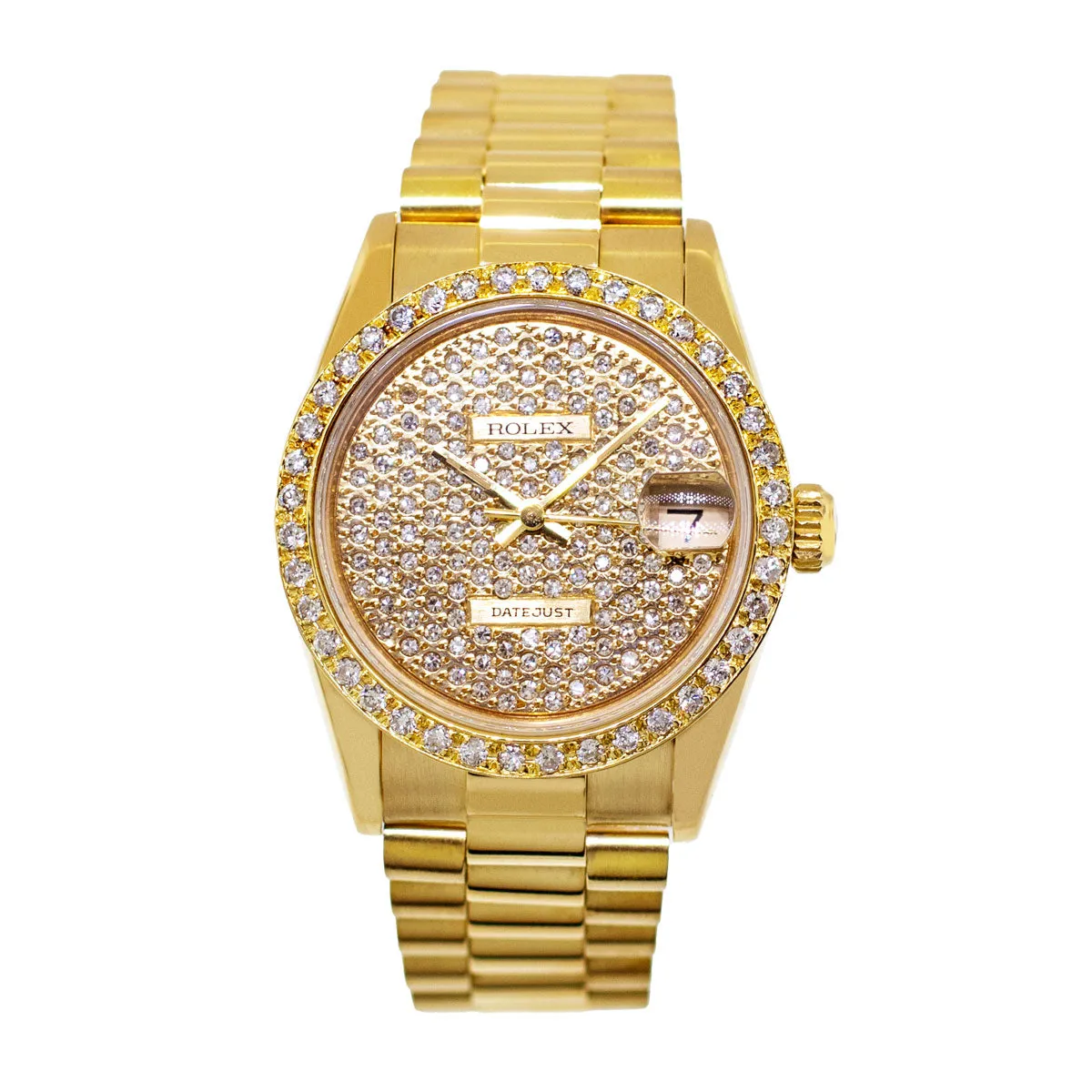 Rolex Lady-Datejust 31mm Yellow Gold Diamond Dial & Diamond Bezel 68278