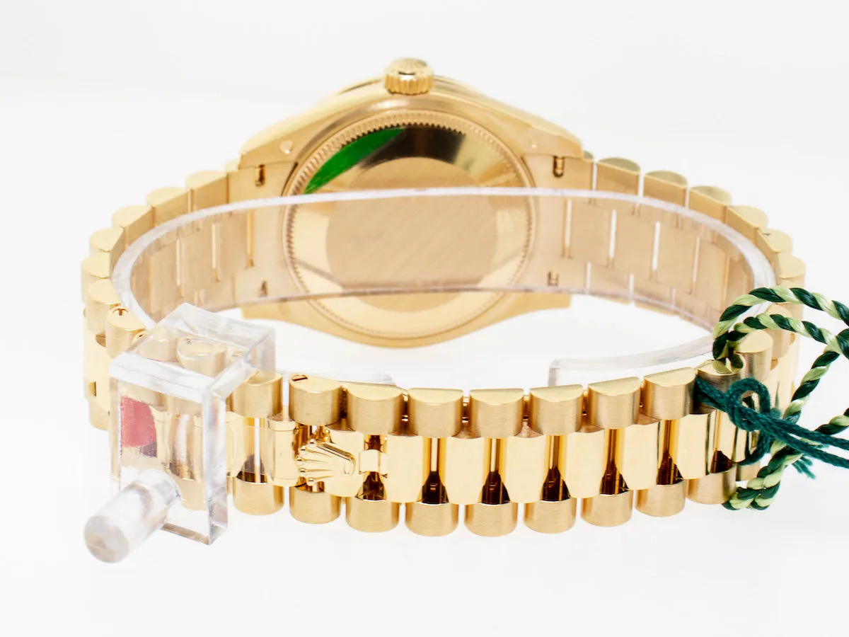 Rolex Lady-Datejust 31mm Yellow Gold Malachite Roman Dial & Diamond Bezel 278288RBR