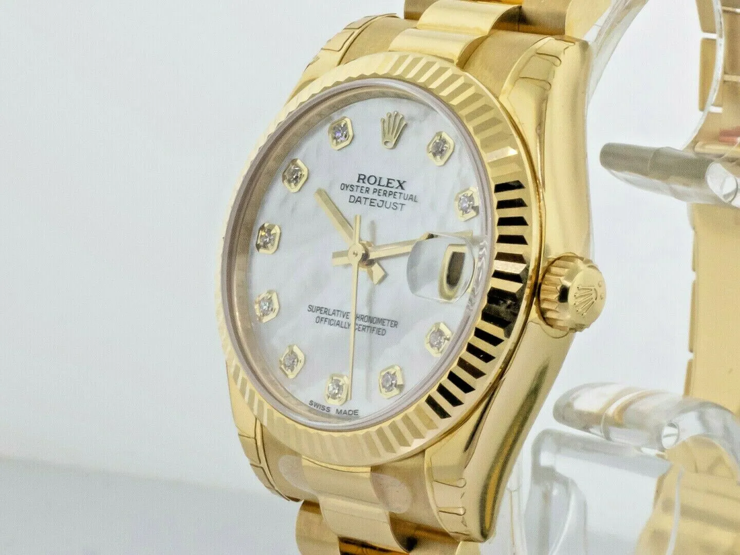 Rolex Lady-Datejust 31mm Yellow Gold Mother of Pearl Diamond Dial 178278MDP