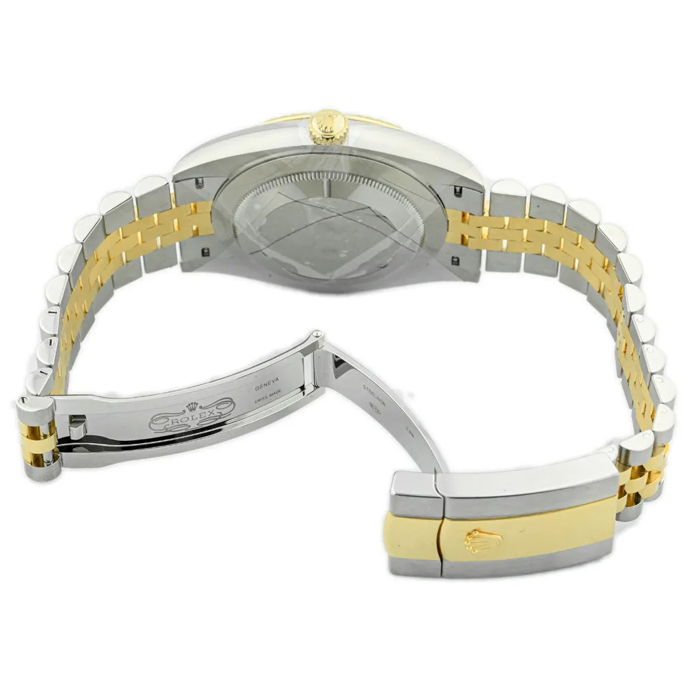 Rolex Men's Datejust 41 18K Yellow Gold & Steel 41mm Silver Stick Dial Watch Reference #: 126333