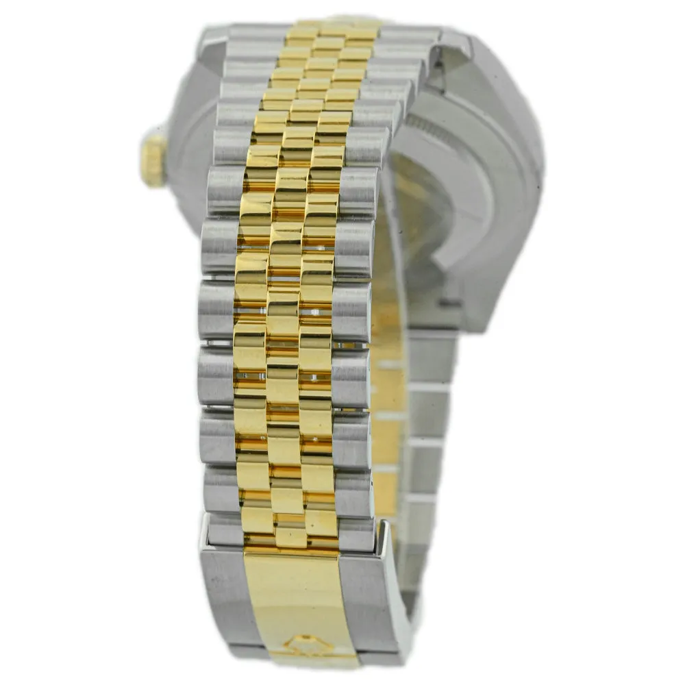 Rolex Men's Datejust 41 18K Yellow Gold & Steel 41mm Silver Stick Dial Watch Reference #: 126333