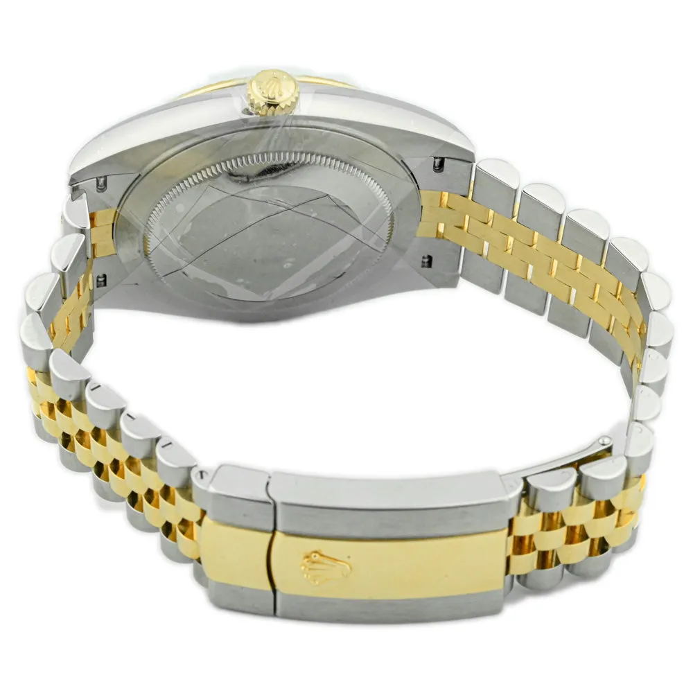 Rolex Men's Datejust 41 18K Yellow Gold & Steel 41mm Silver Stick Dial Watch Reference #: 126333