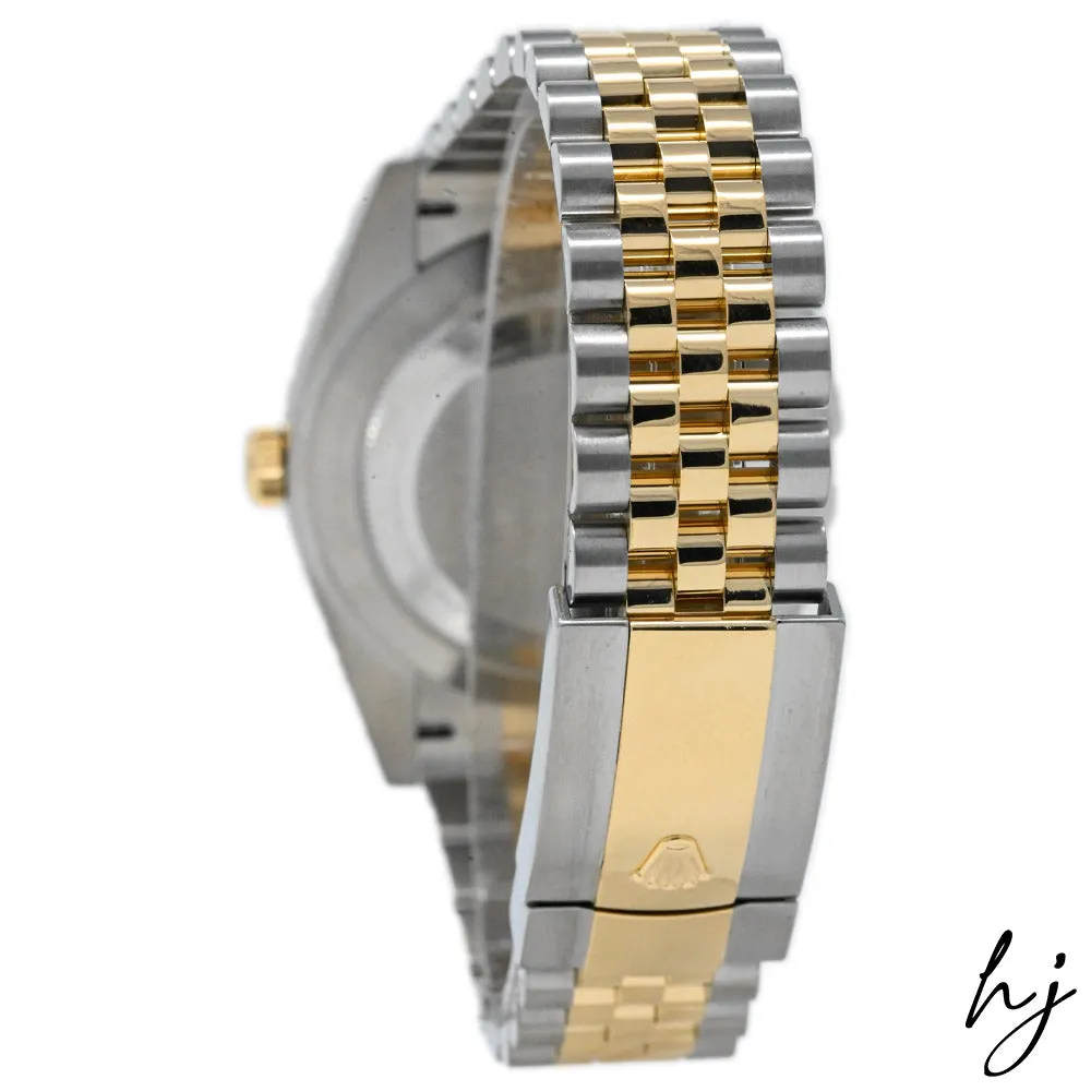 Rolex Men's Datejust 41 18K Yellow Gold & Steel 41mm White Stick Dial Watch Reference #: 126333