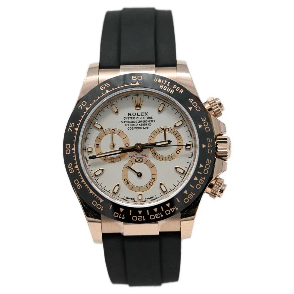 Rolex Men's Daytona 18K Rose Gold 40mm Ivory Chronograph Dial Watch Reference #: 116515LN