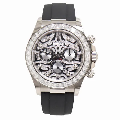Rolex Men's Daytona White Gold 40mm "Eye of the Tiger" Chronograph Dial Watch Reference #116589TBR