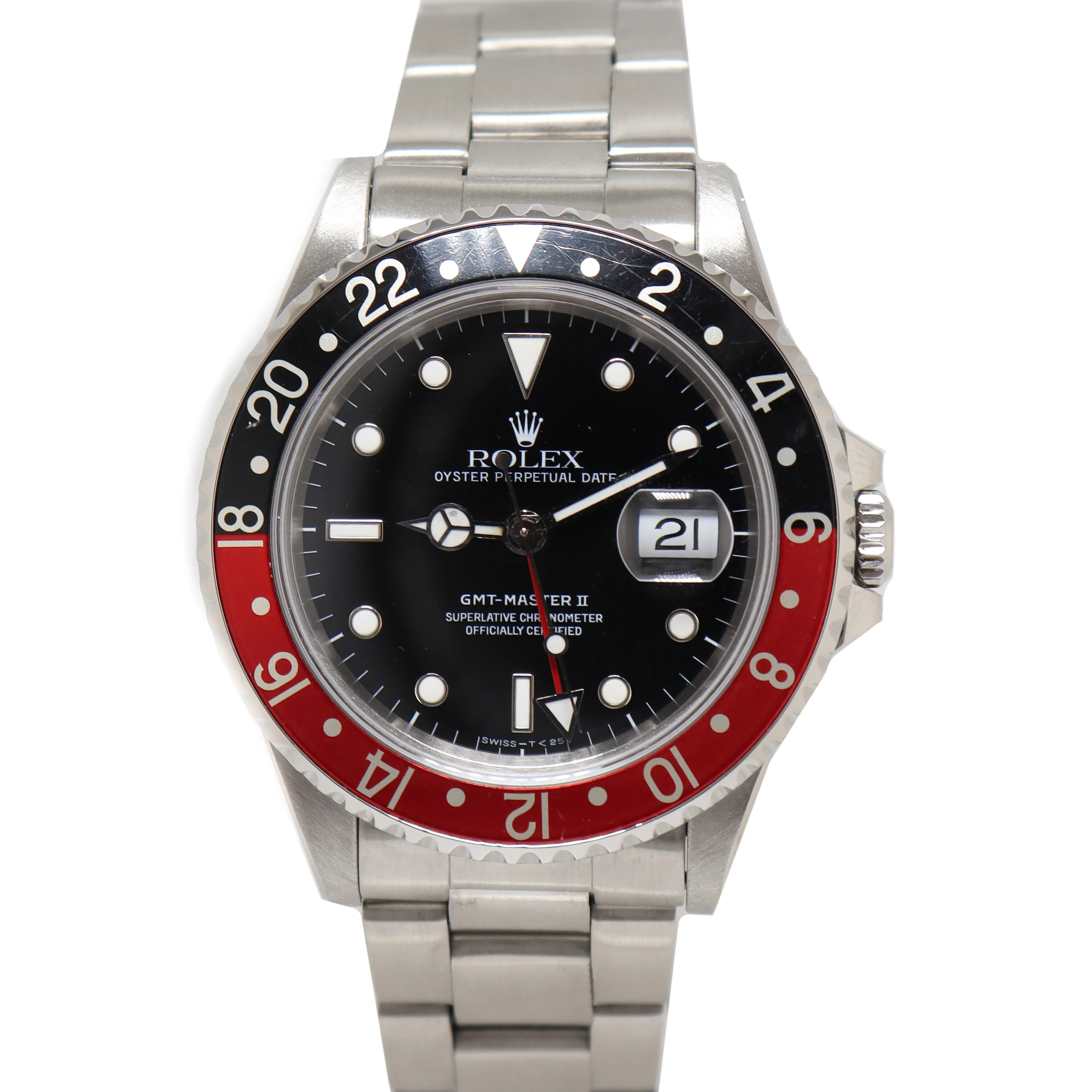 Rolex Men's GMT Master Stainless Steel 40mm Black Dot Dial Watch Reference# 16710