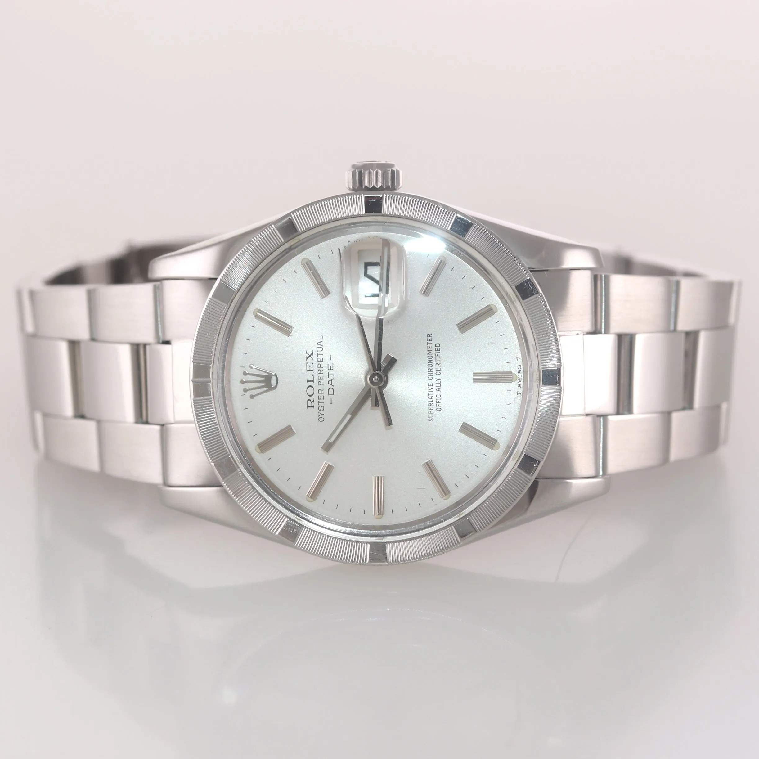 Rolex Oyster Date 15010 Steel Silver Stick Oyster Band Watch Box