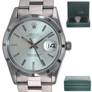 Rolex Oyster Date 15010 Steel Silver Stick Oyster Band Watch Box