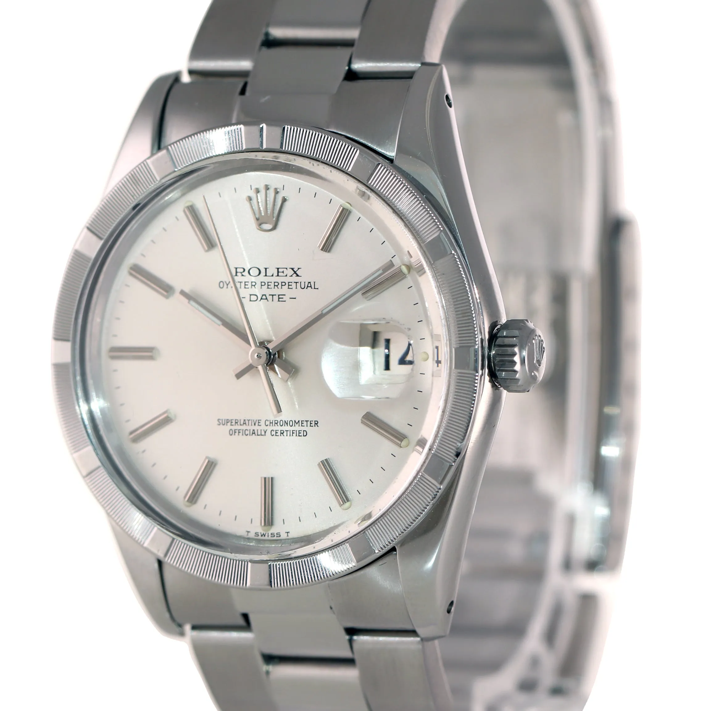 Rolex Oyster Date 15010 Steel Silver Stick Oyster Band Watch Box