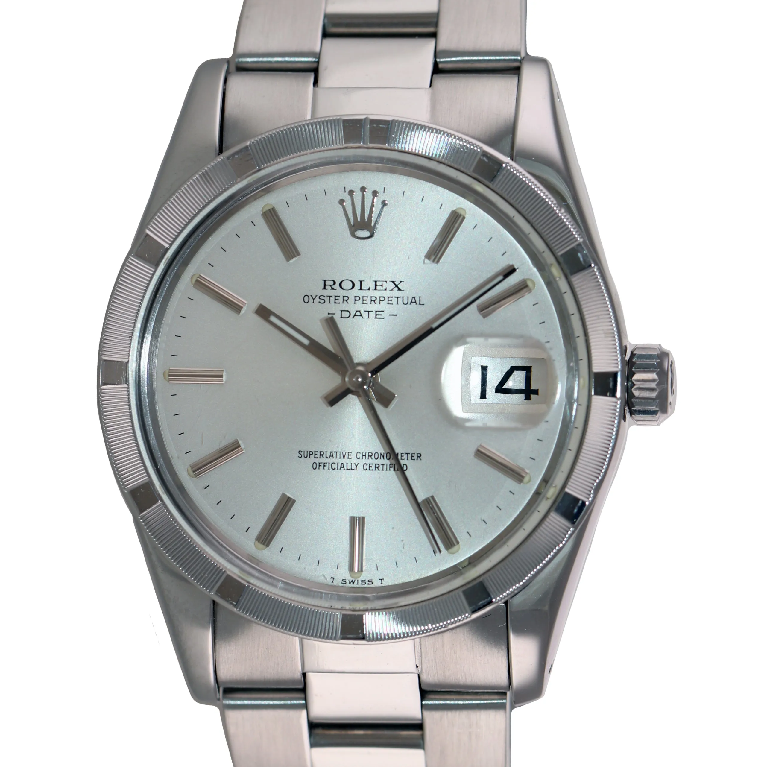Rolex Oyster Date 15010 Steel Silver Stick Oyster Band Watch Box