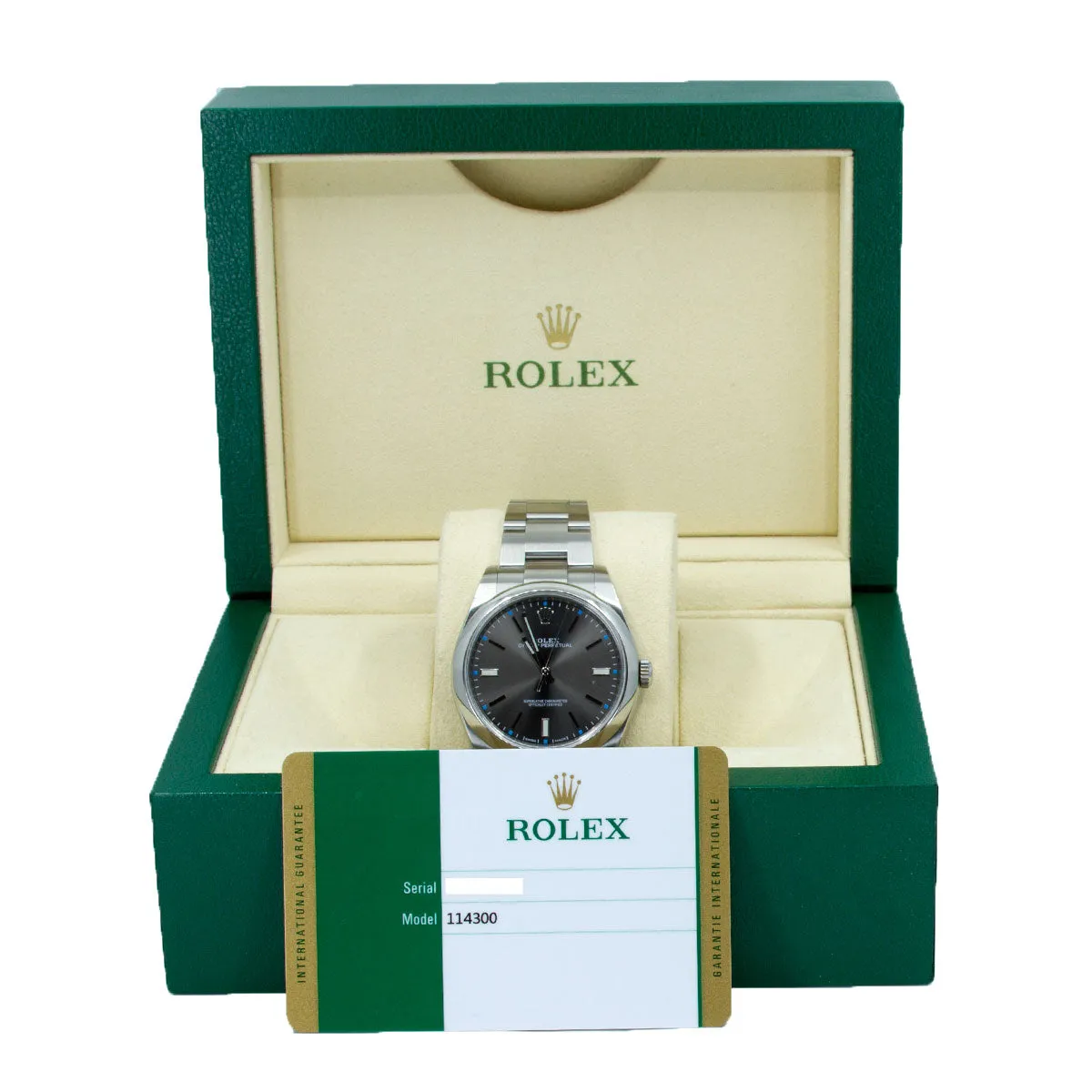 Rolex Oyster Perpetual 39 Rhodium Dial