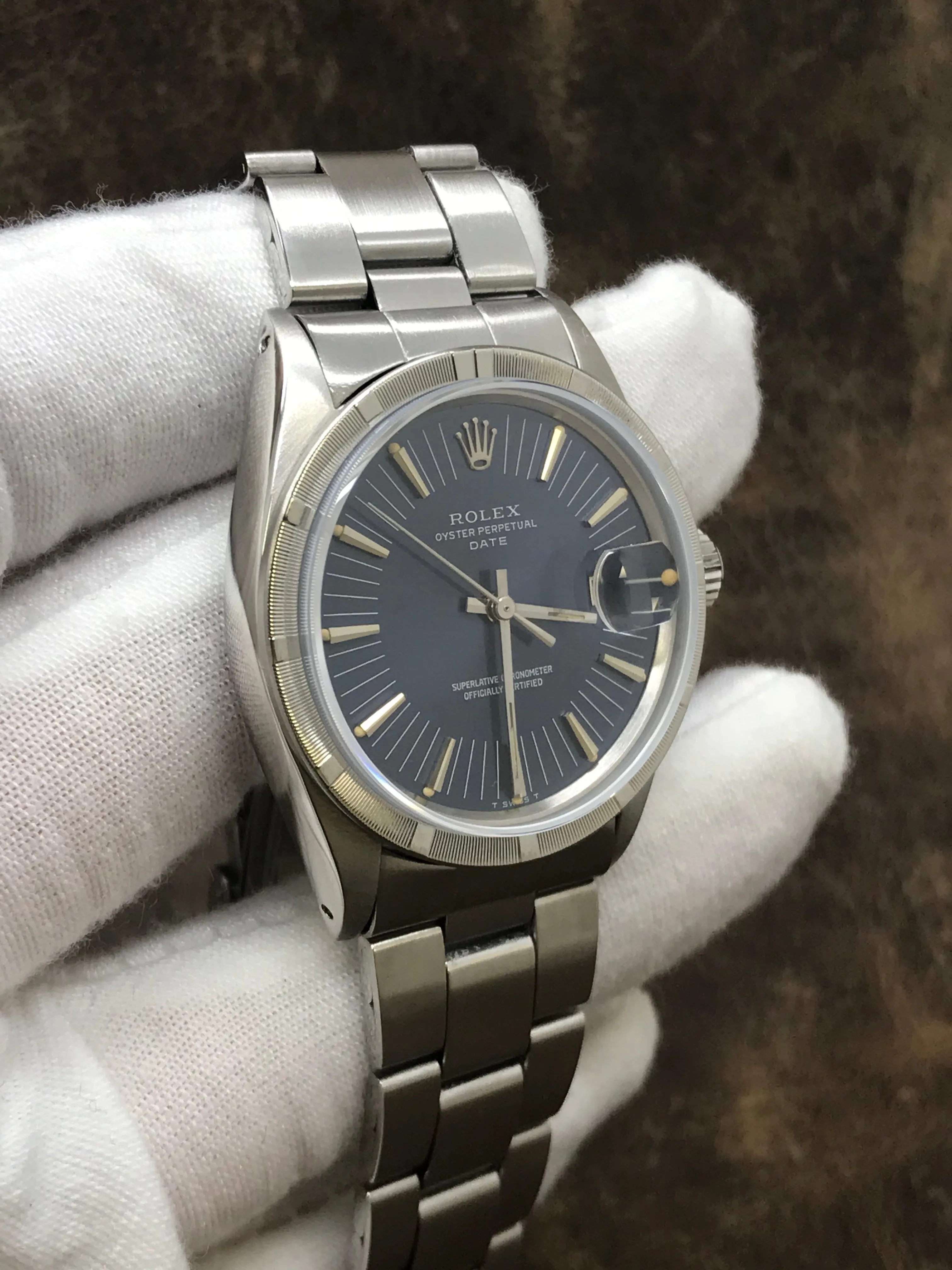 Rolex Oyster Perpetual Date 34mm 1501 Blue Dial Automatic Watch